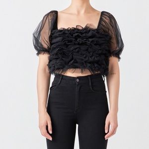 Endless rose tulle crop top